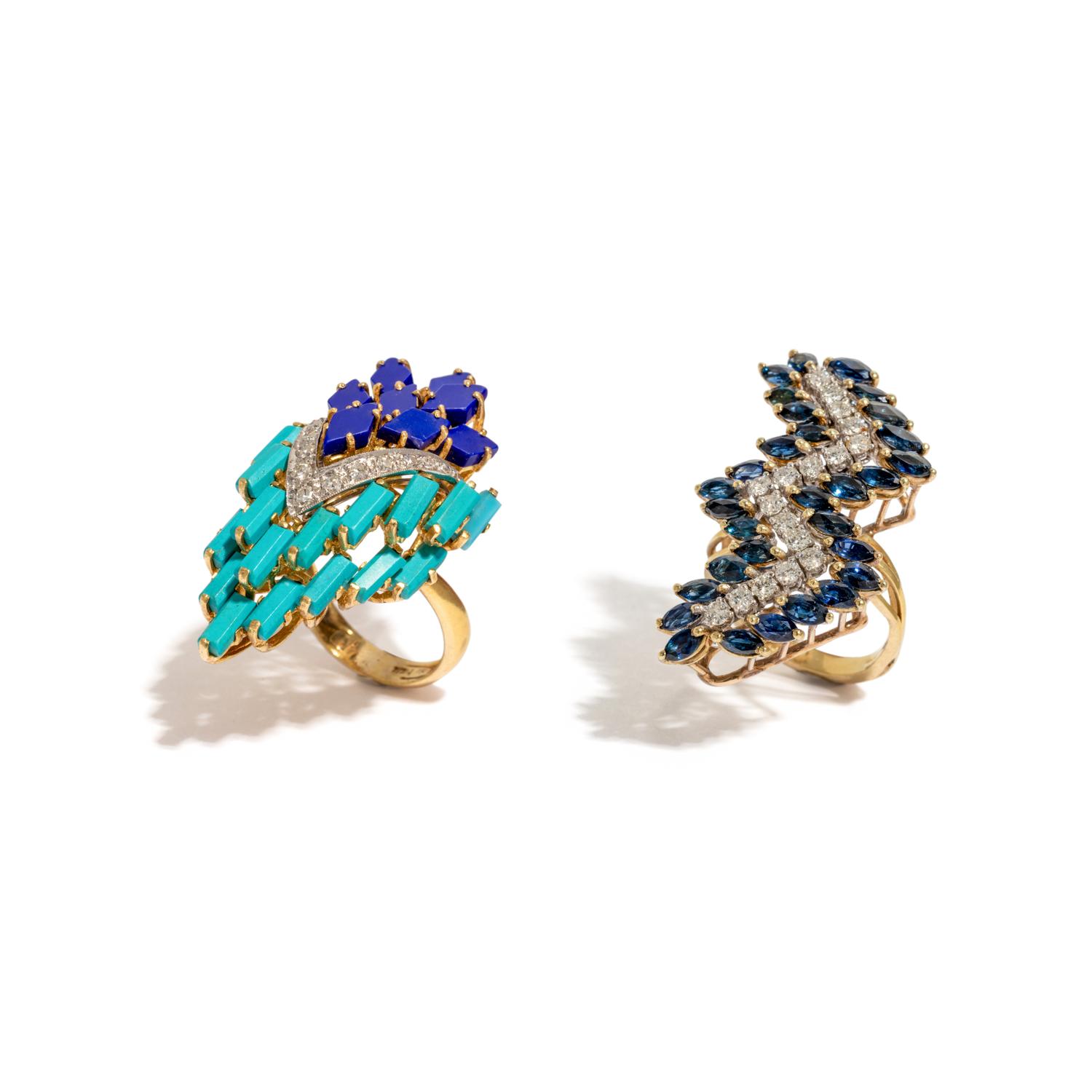 COLLECTION OF YELLOW GOLD, DIAMOND AND MULTIGEM RINGS