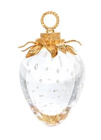An 18 Karat Yellow Gold and Crystal Strawberry Pendant, Donald Pollard for Steuben Glass, 42.80 dwts.