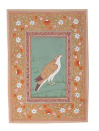 A Collection of Seven Indian Mughal Miniatures Height of largest 13 x width 9 inches.