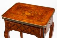 A Louis XV Style Gilt Bronze Mounted Marquetry Mechanical Table