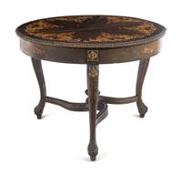 A Napoleon III Style Marquetry and Gilt Metal Mounted Gueridon