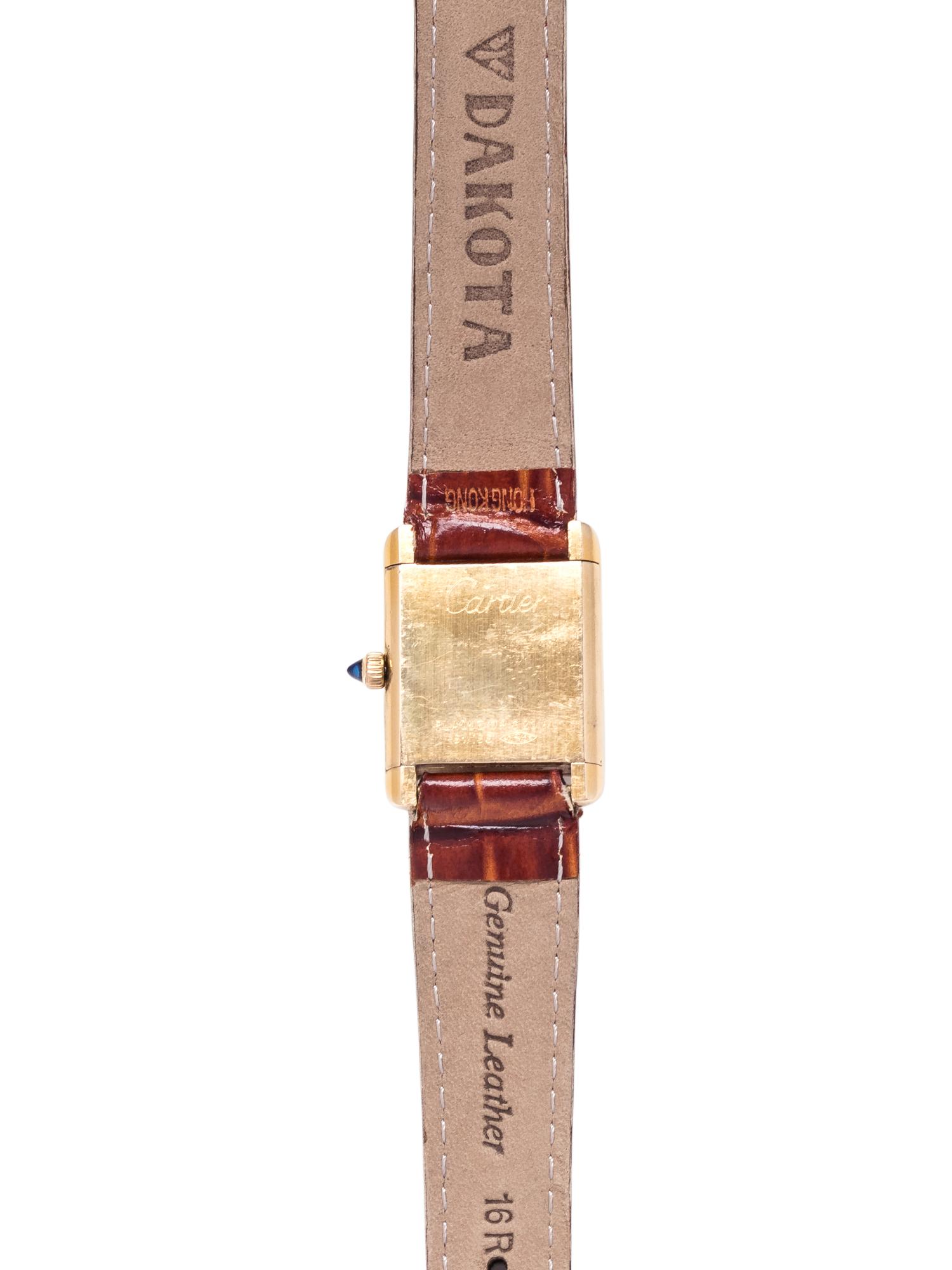 CARTIER, YELLOW GOLD-PLATED 'TANK' WRISTWATCH