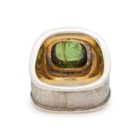 BICOLOR GOLD AND GREEN TOURMALINE RING