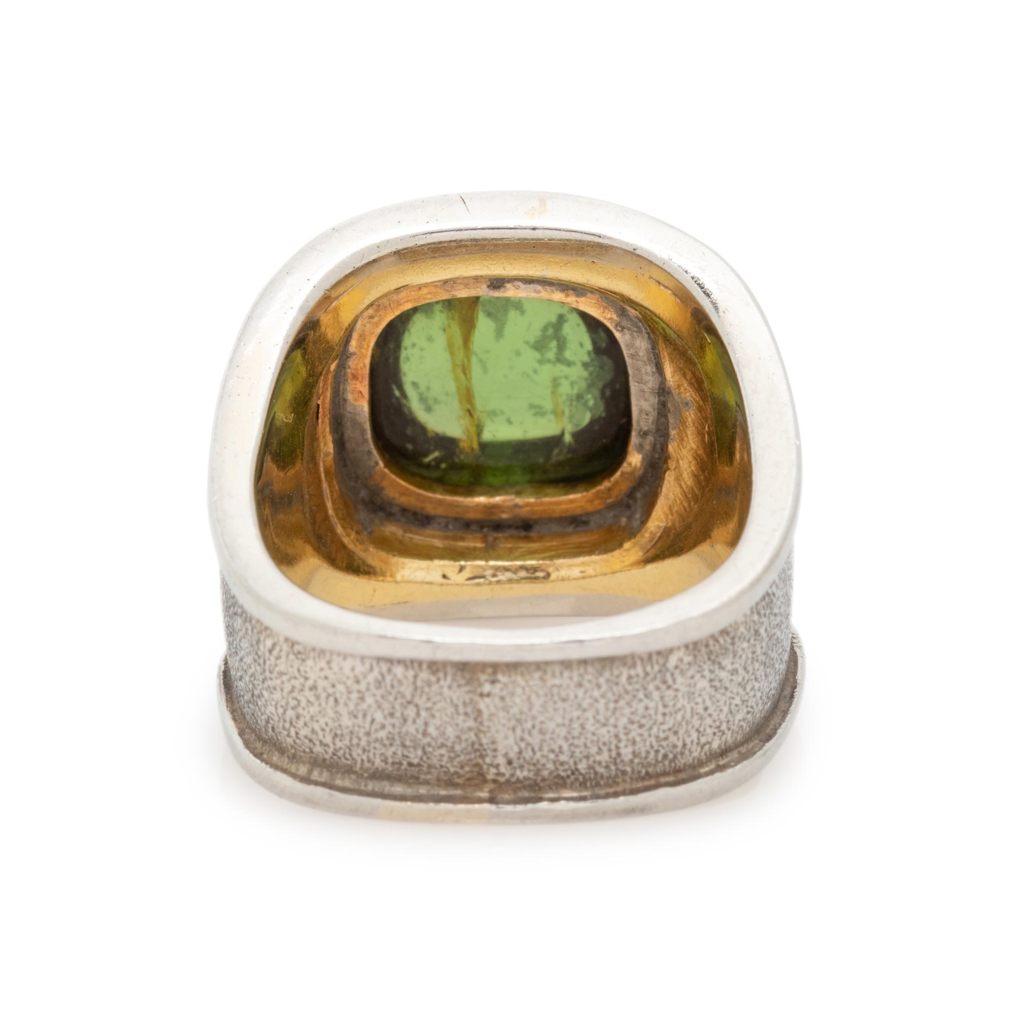 BICOLOR GOLD AND GREEN TOURMALINE RING