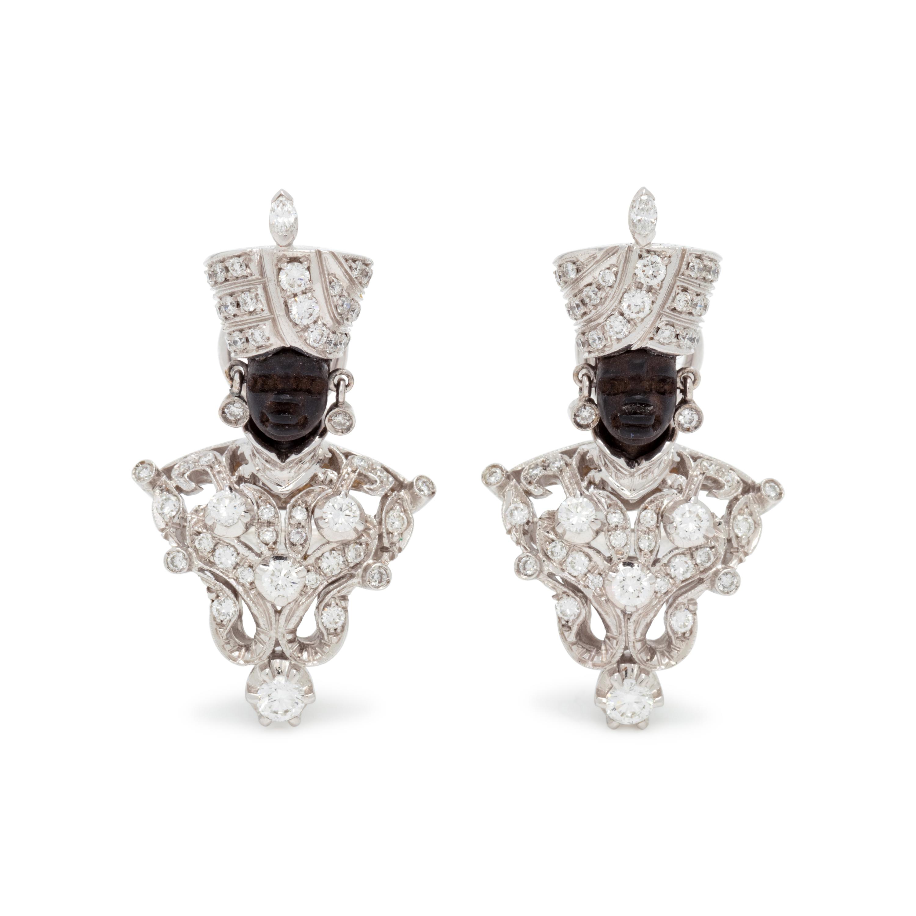 NARDI, WHITE GOLD AND DIAMOND BLACKAMOOR EARCLIPS