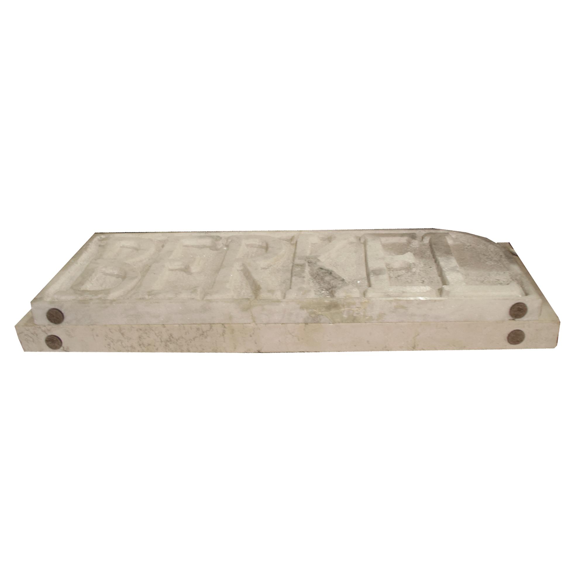 A Carved Marble Berkel Advertising Piece 26" W x 3" D x 10" H — Italy, 20th Century