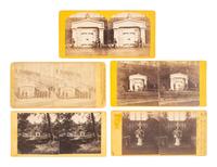 [LINCOLN, ABRAHAM (1809-1865)]. 5 stereoviews of the vault at Oak Ridge Cemetery, Springfield, IL.