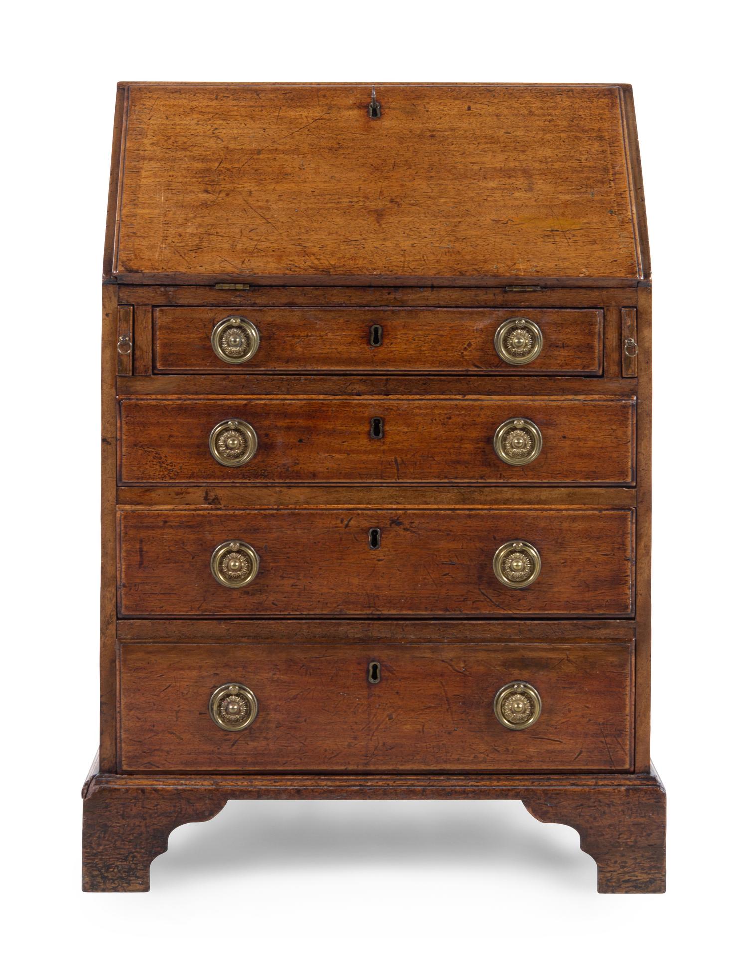 A George III Mahogany Child's Slant-Front Bureau