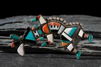 Zuni Mosaic Inlay Rainbowman Pin / Brooch