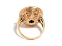 A Neoclassical Gold and Bloodstone Finger Ring with a Portrait Head