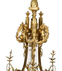 A Belle Epoch Gilt Bronze Nine-Light Chandelier