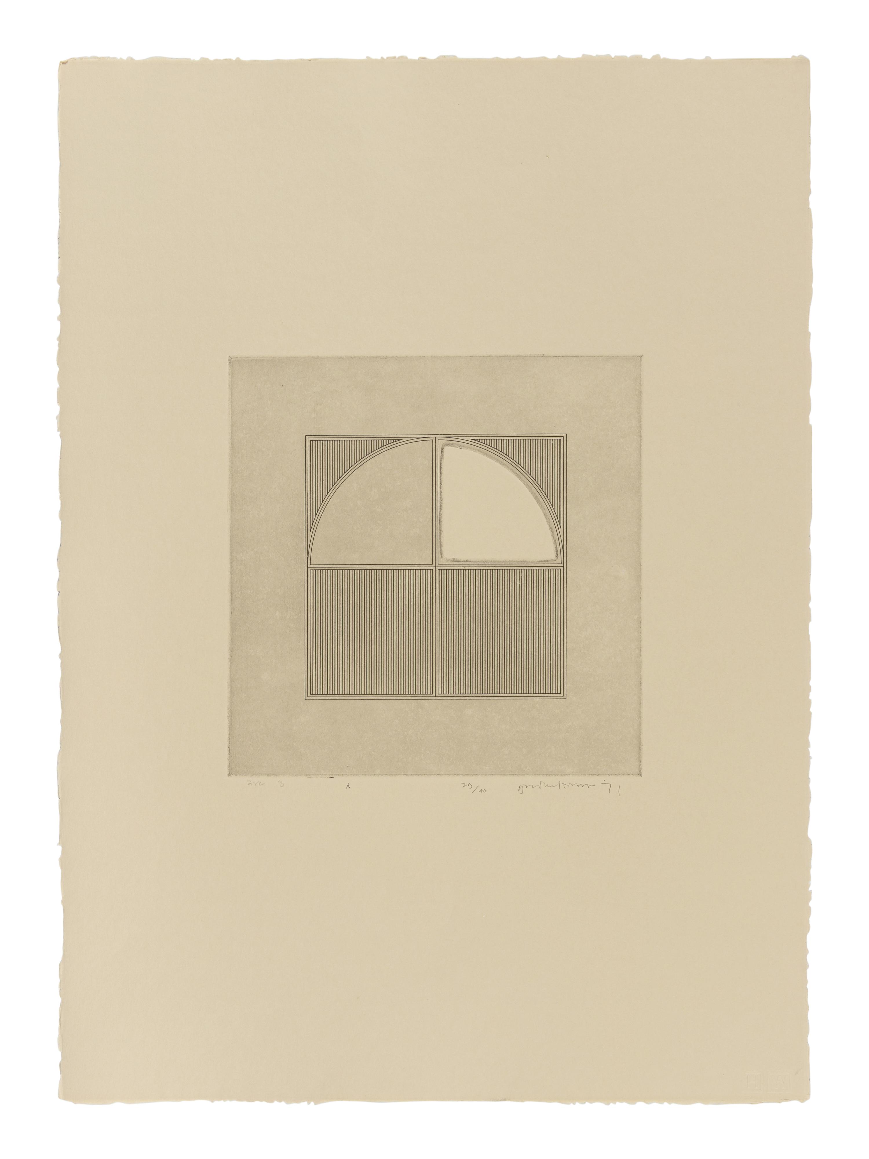 A Set of 6 Prints from Arcs Within a Square , 1971