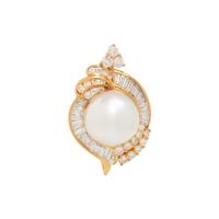 CULTURED PEARL AND DIAMOND PENDANT