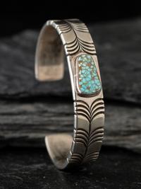 Sterling Silver and #8 Turquoise Cuff Bracelet