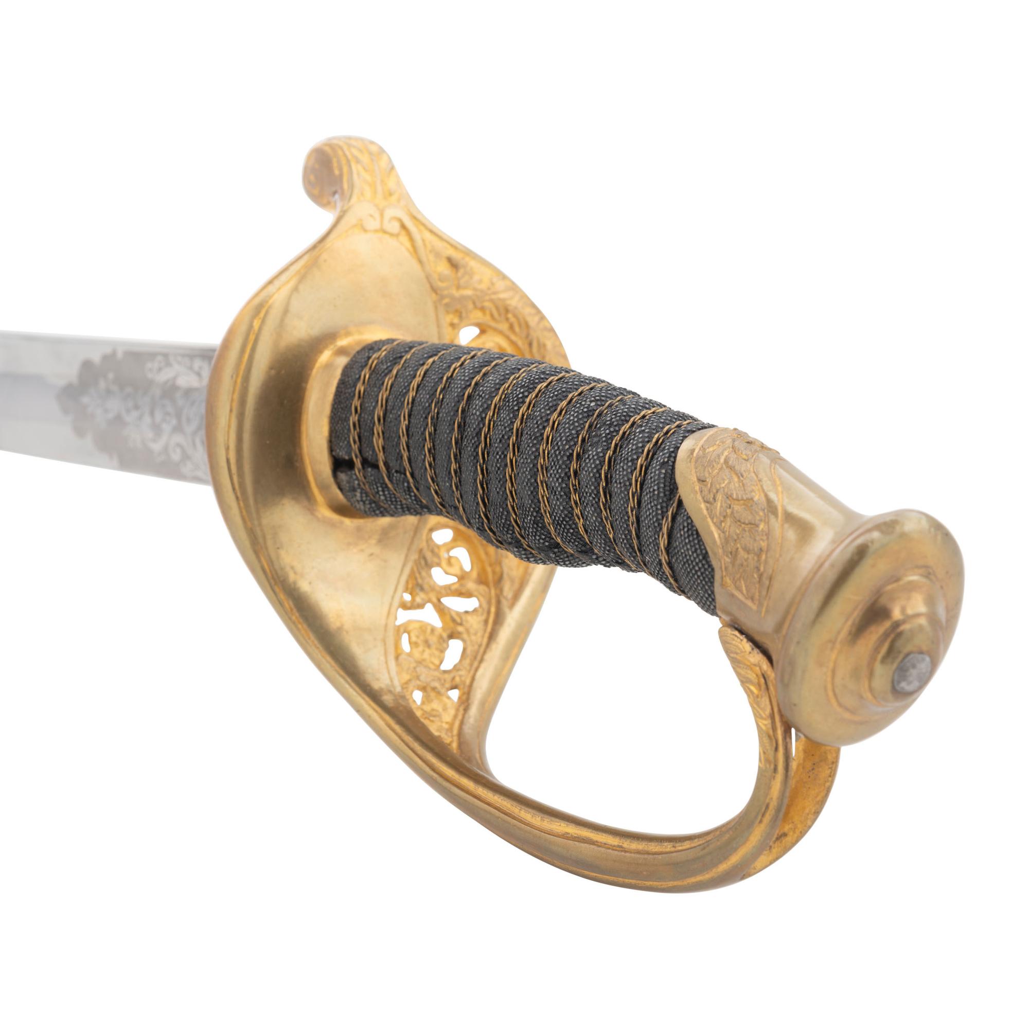 Fine Clauberg US Model 1850 Foot Officers Sword Retailed by JCF Deecken of New York