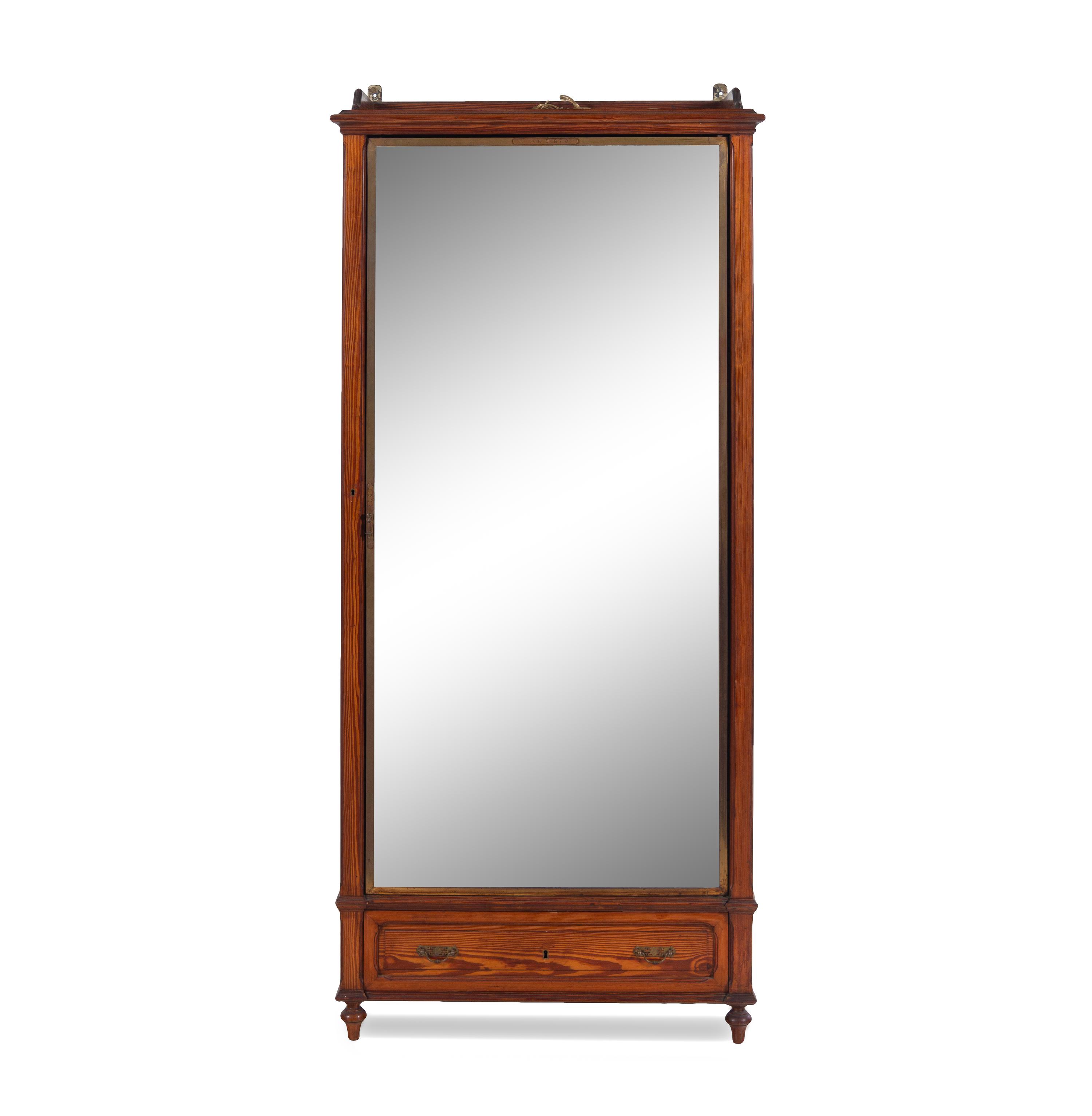 A Miroir Brot Mahogany and Brass Vanity Cabinet