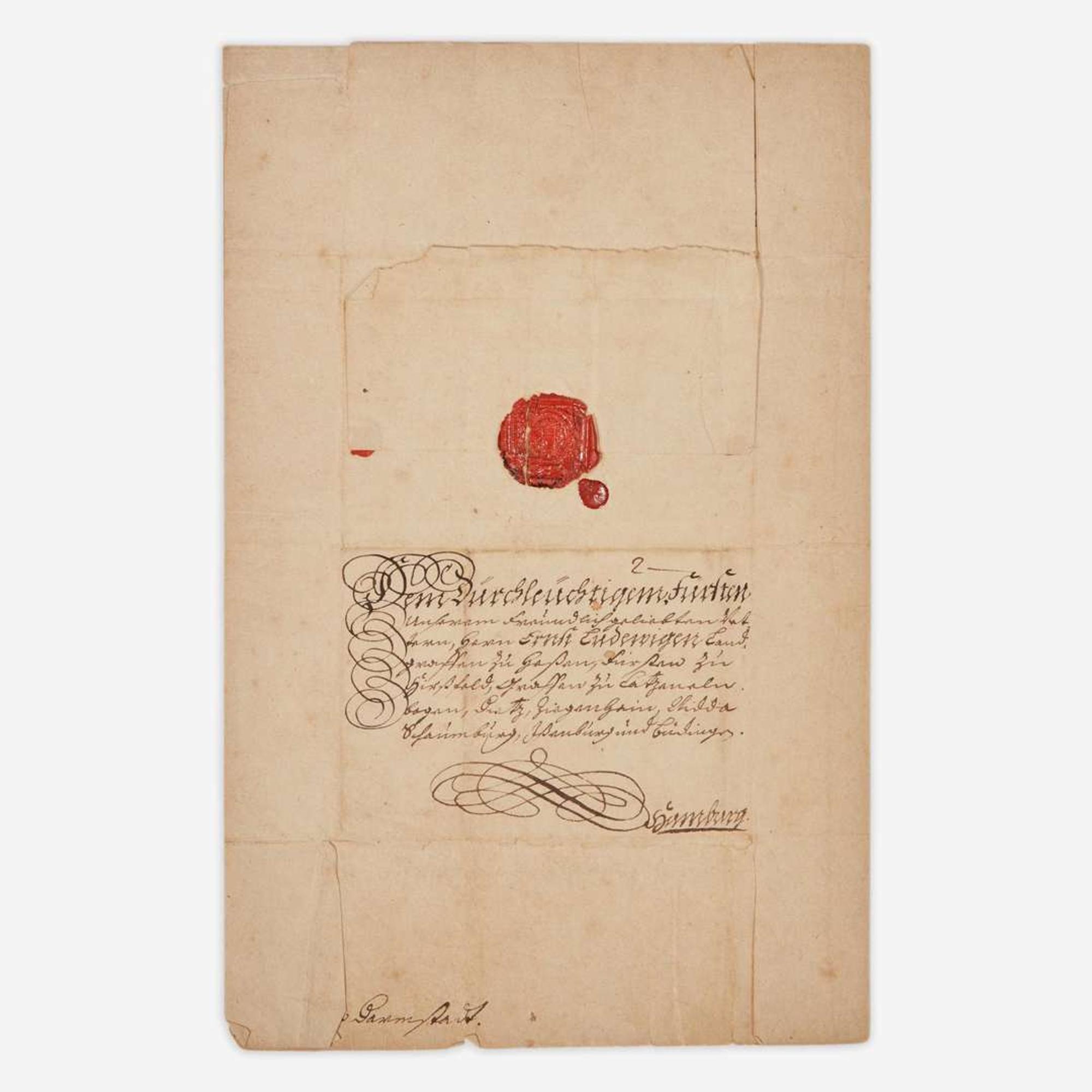 [Autographs & Manuscripts] [George I] Ludwig, Georg Manuscript Letter, signed