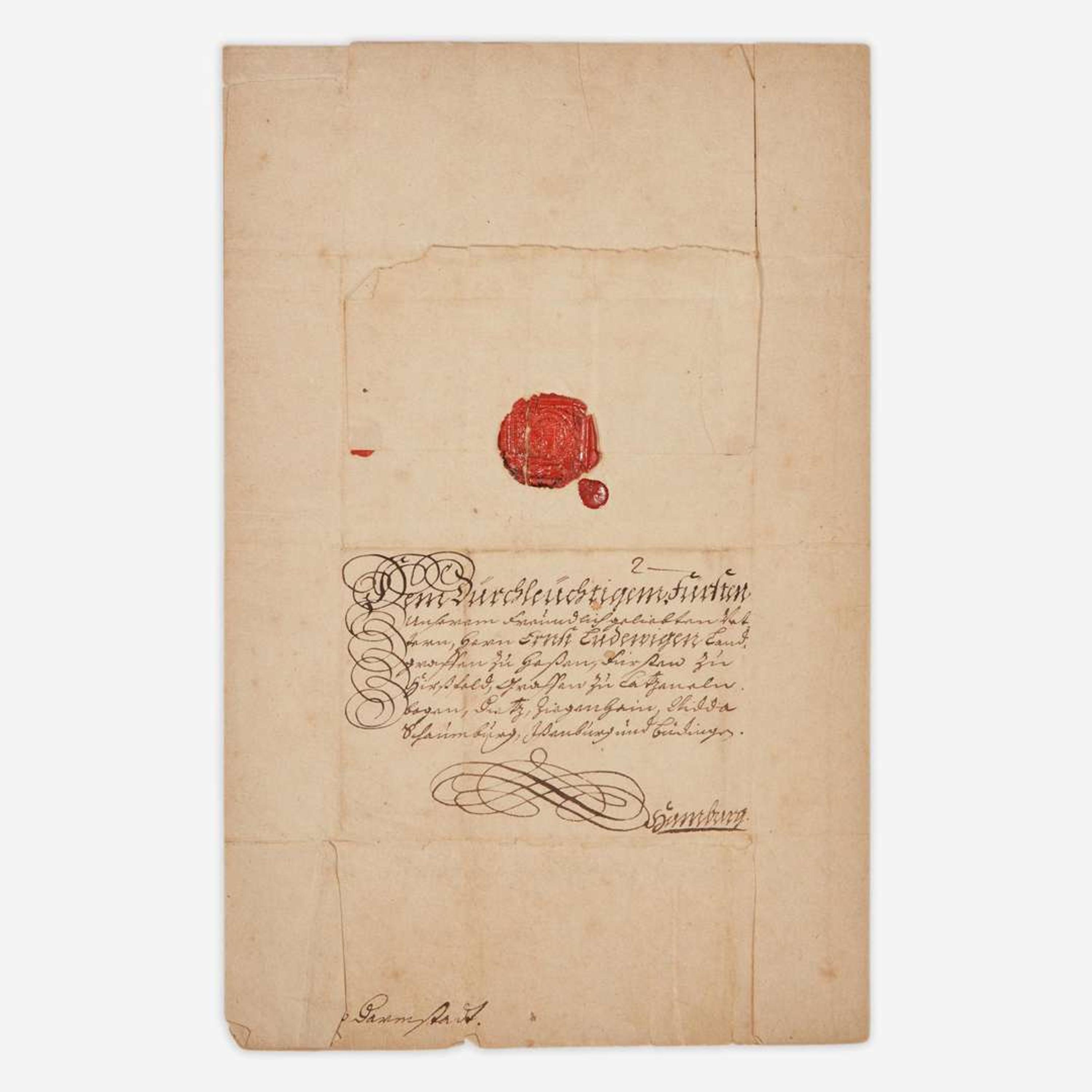 [Autographs & Manuscripts] [George I] Ludwig, Georg Manuscript Letter, signed