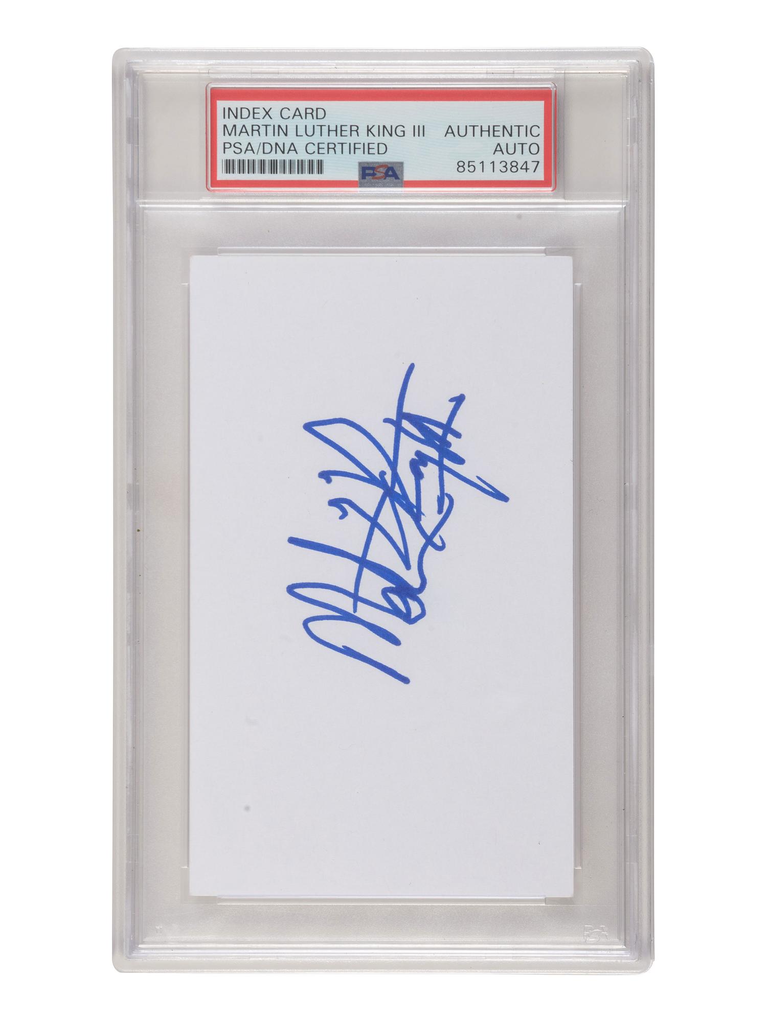 KING, Martin Luther, Jr. (1929-1968), and KING, Martin Luther, III (b. 1957). A group of 2 signatures.