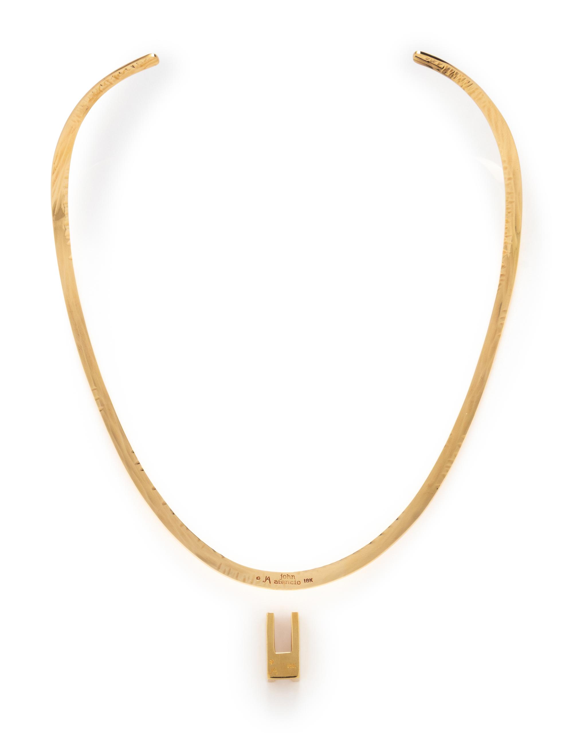 JOHN ATENCIO, YELLOW GOLD AND DIAMOND TORQUE NECKLACE