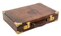 A Continental Leather Attache Case Height 3 1/2 x width 17 x depth 11 3/4 inches. — ABERCROMBIE & FITCH, ITALY, 20TH CENTURY