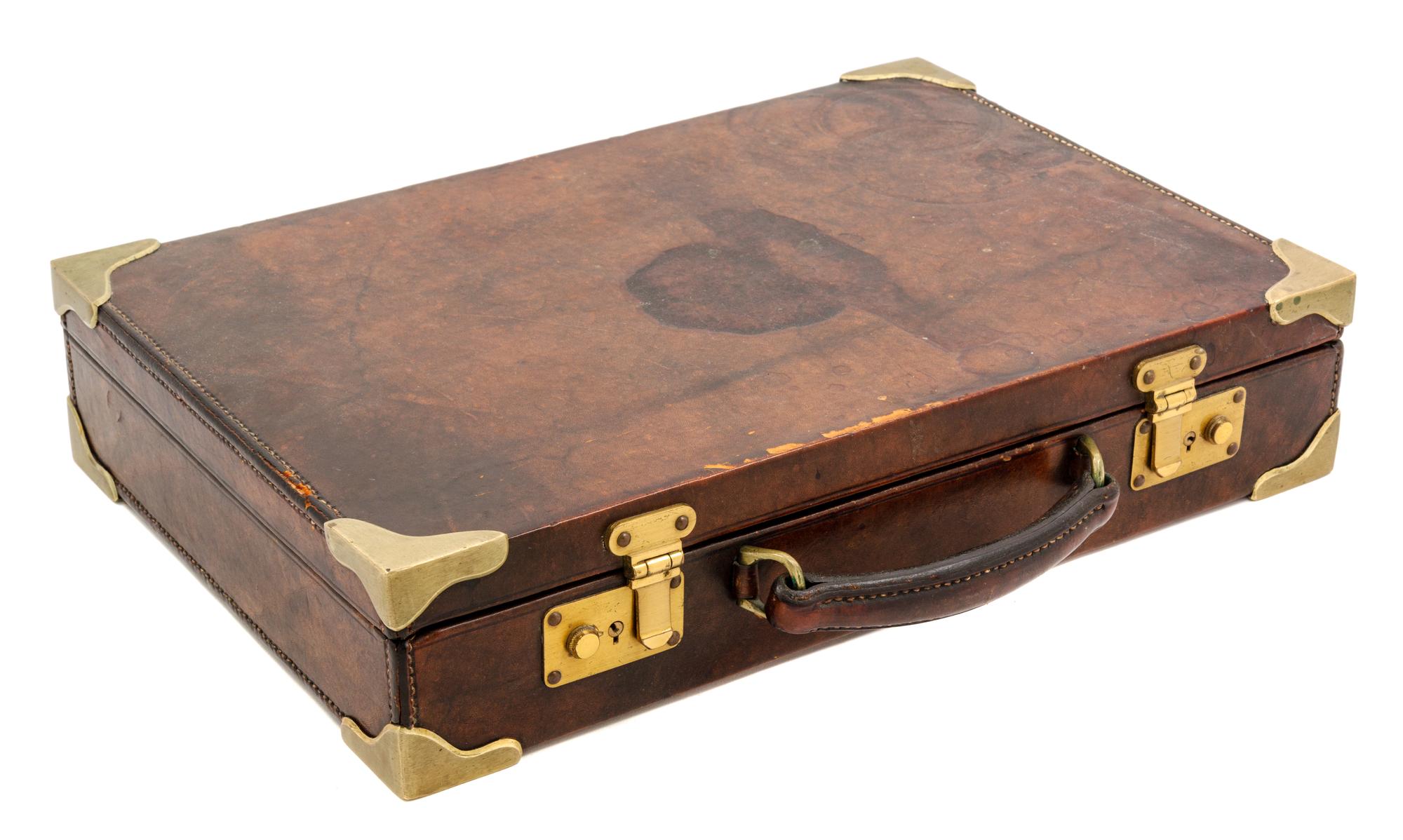 A Continental Leather Attache Case Height 3 1/2 x width 17 x depth 11 3/4 inches. — ABERCROMBIE & FITCH, ITALY, 20TH CENTURY