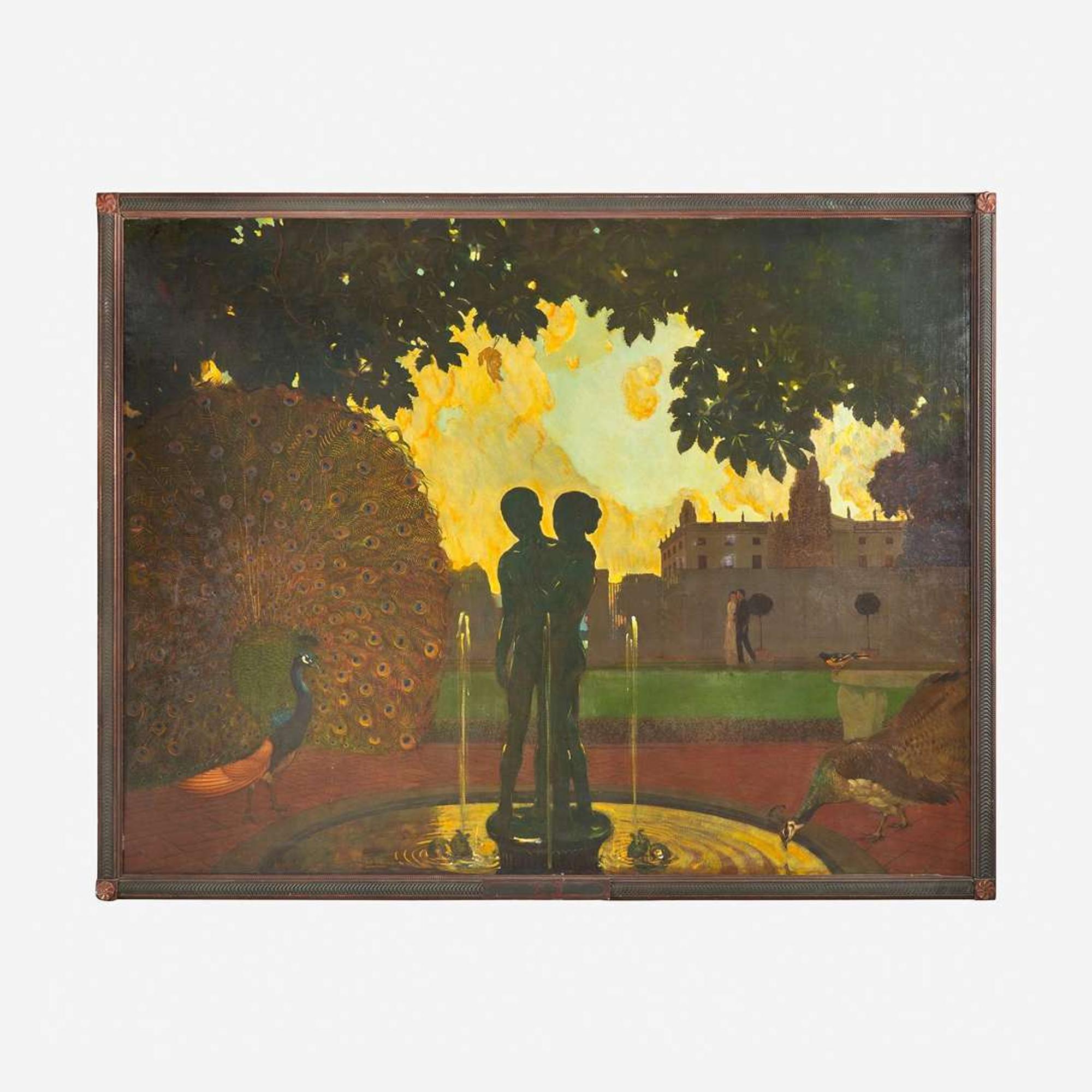 Joseph Thurman Pearson, Jr. (American, 1876-1951) Peacocks by the Fountain