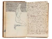 [EARLY PHOTOGRAPHY]. Manuscript diary of an itinerant portraiture artist, phrenology enthusiast, and daguerreotype experimentalist, documenting his daily endeavors in New York City and Albany. 1840.