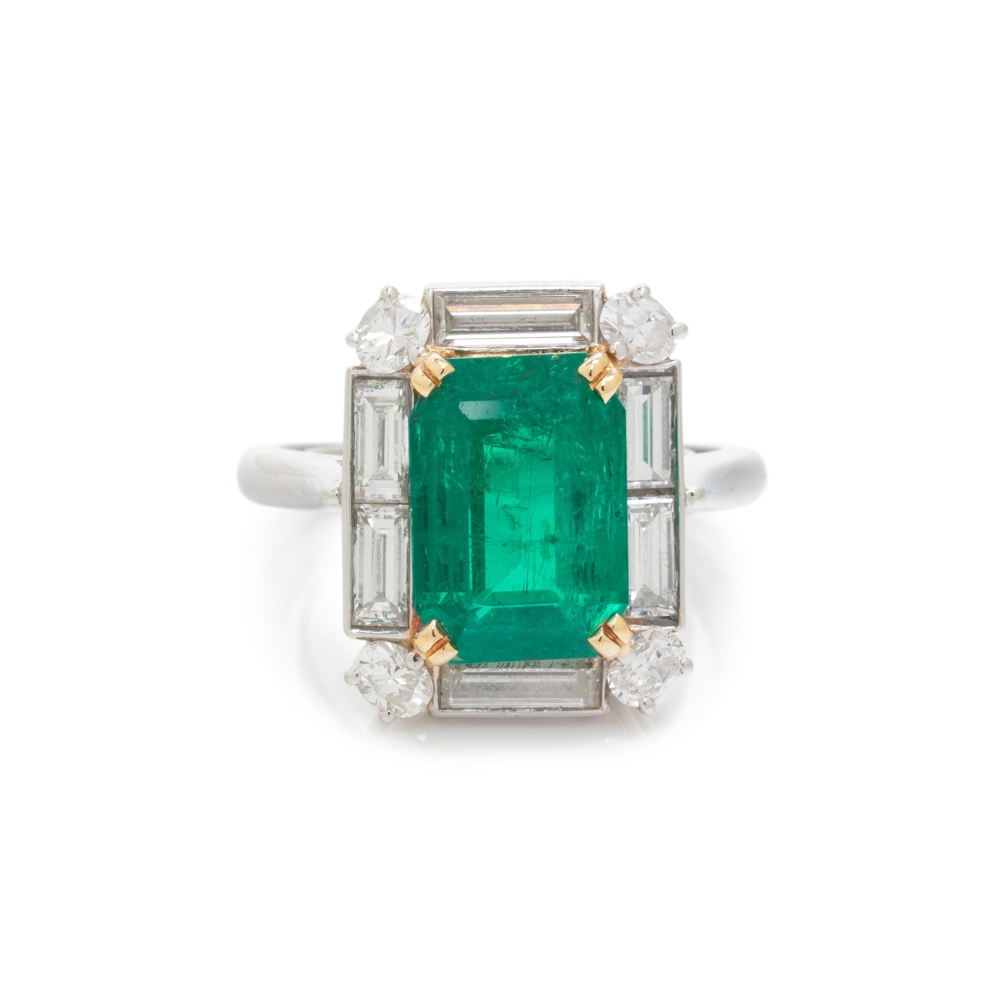 CARTIER, EMERALD AND DIAMOND RING