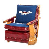 Uptown Furniture Burled Wood Club Chairs and Ottoman Height of chair 33 1/2 x width 26 1/2 x depth 35 1/2 inches