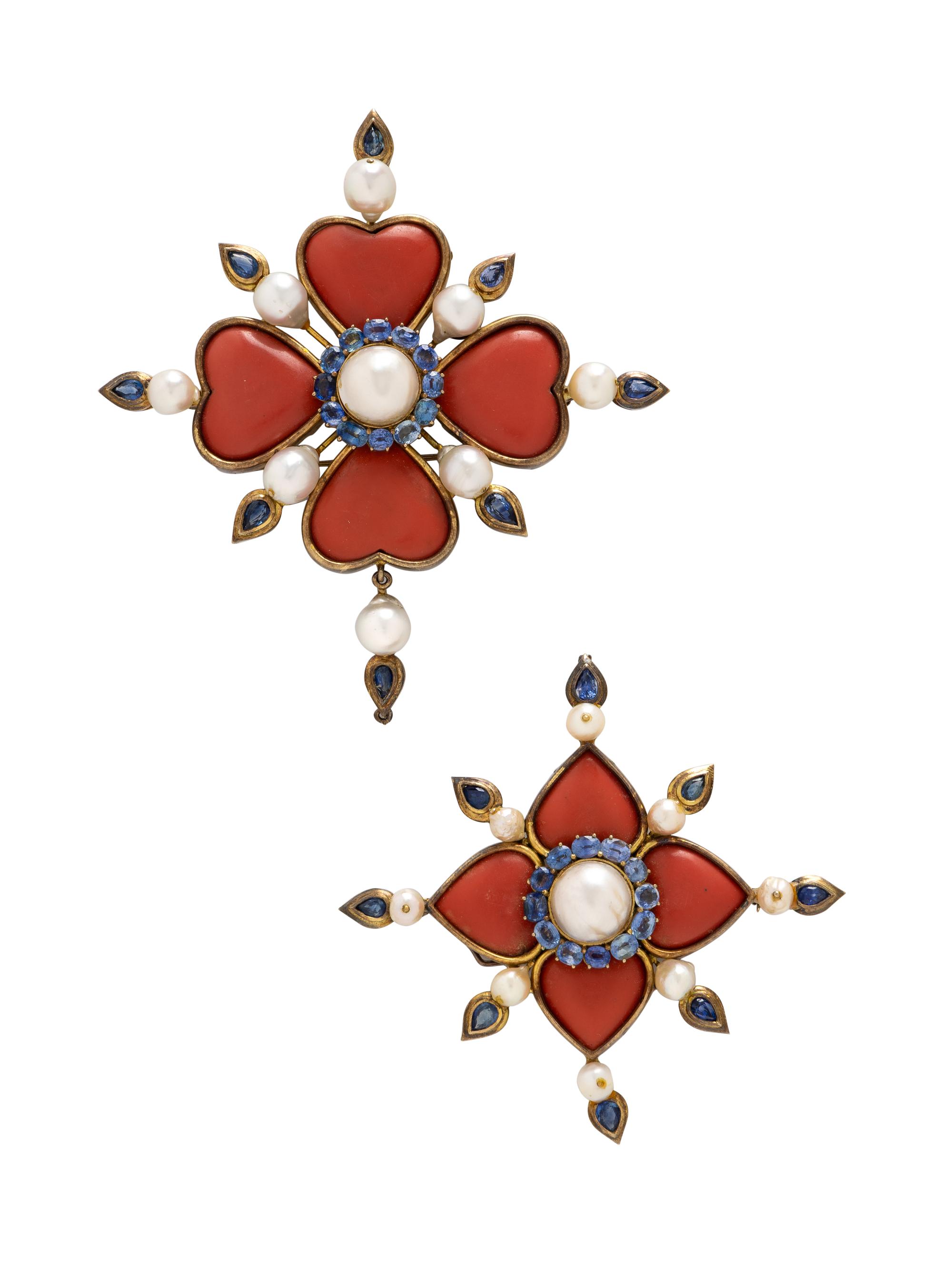 TONY DUQUETTE, PAIR OF PENDANT CLIPS
