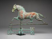 A Molded Copper and Cast Zinc Running Horse Weathervane