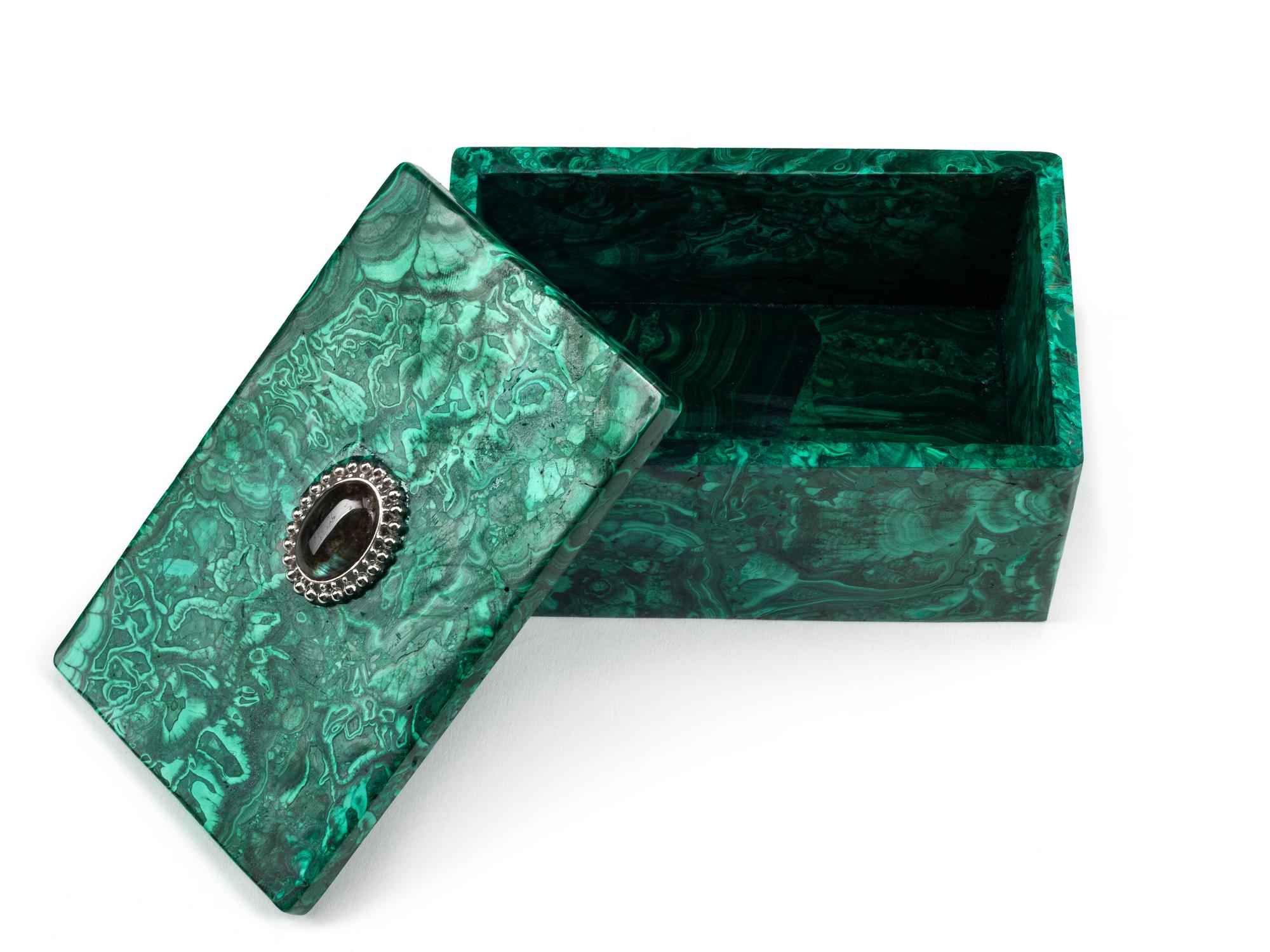 A Group of Four Malachite Boxes