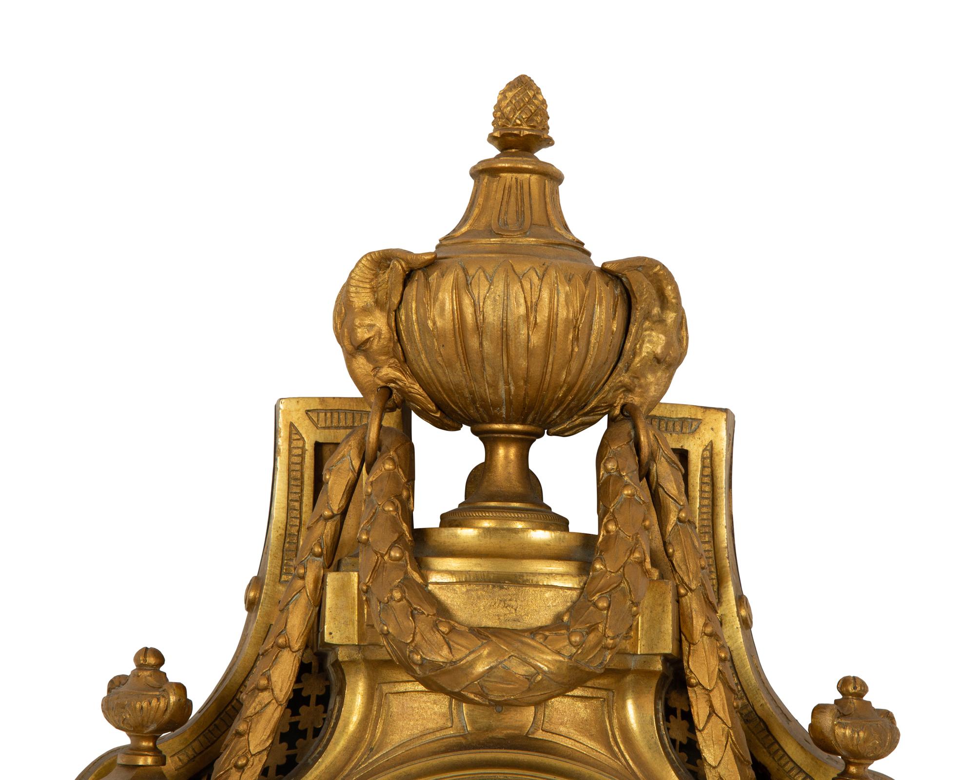 A Louis XVI Style Gilt Bronze Wall Barometer