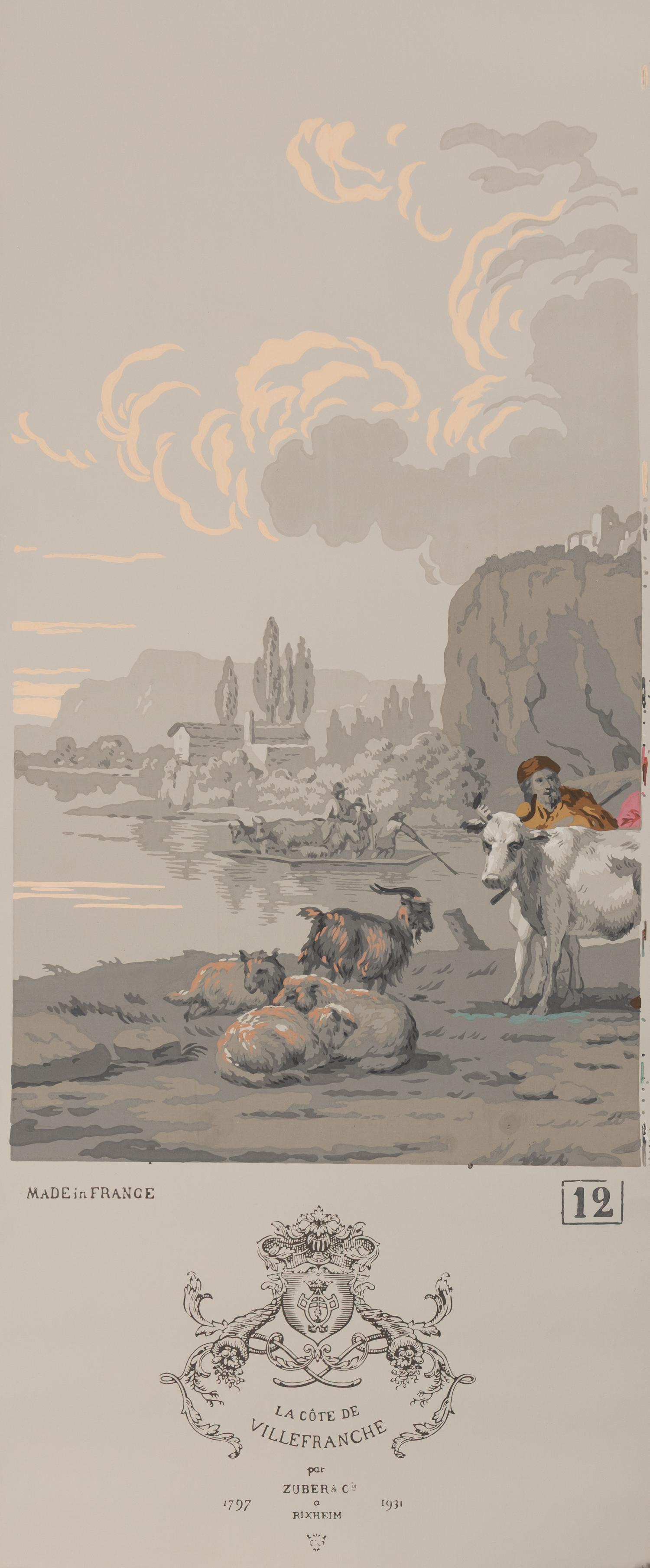 A Complete Set of Fourteen Zuber et Cie. La Cote de Villefranche Wallpaper Panels