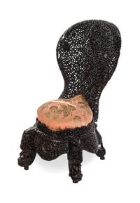 An Anglo-Indian Style Carved Hardwood Side Chair, ATTRIBUTED TO LOCKWOOD DE FOREST, Height 34 1/2 inches. — ATTRIBUTED TO LOCKWOOD DE FOREST,