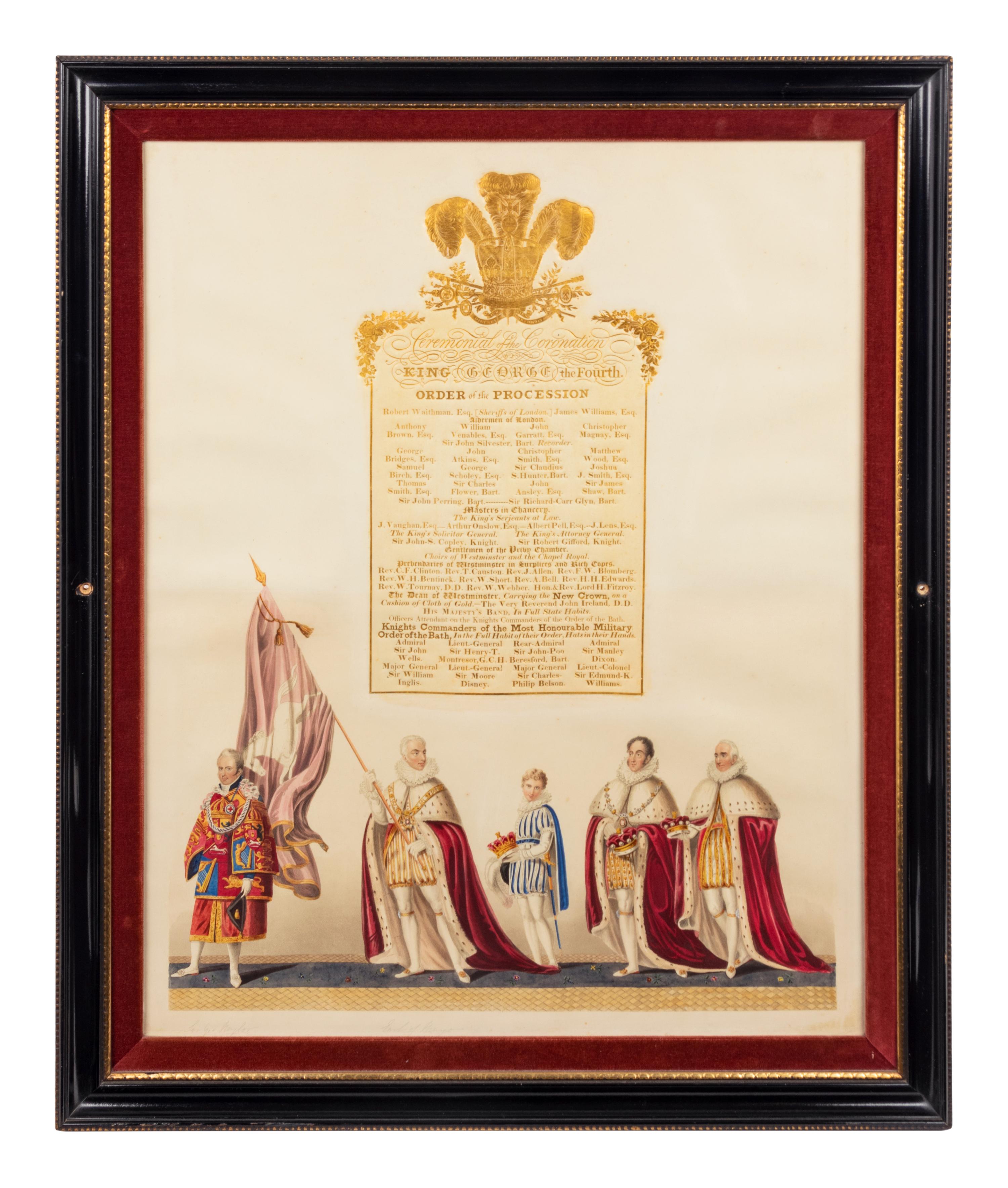 Nine Engravings Depicting the Coronation of George IV