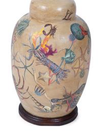 A Decoupage Decorated Ceramic Table Lamp — 20TH/21ST CENTURY