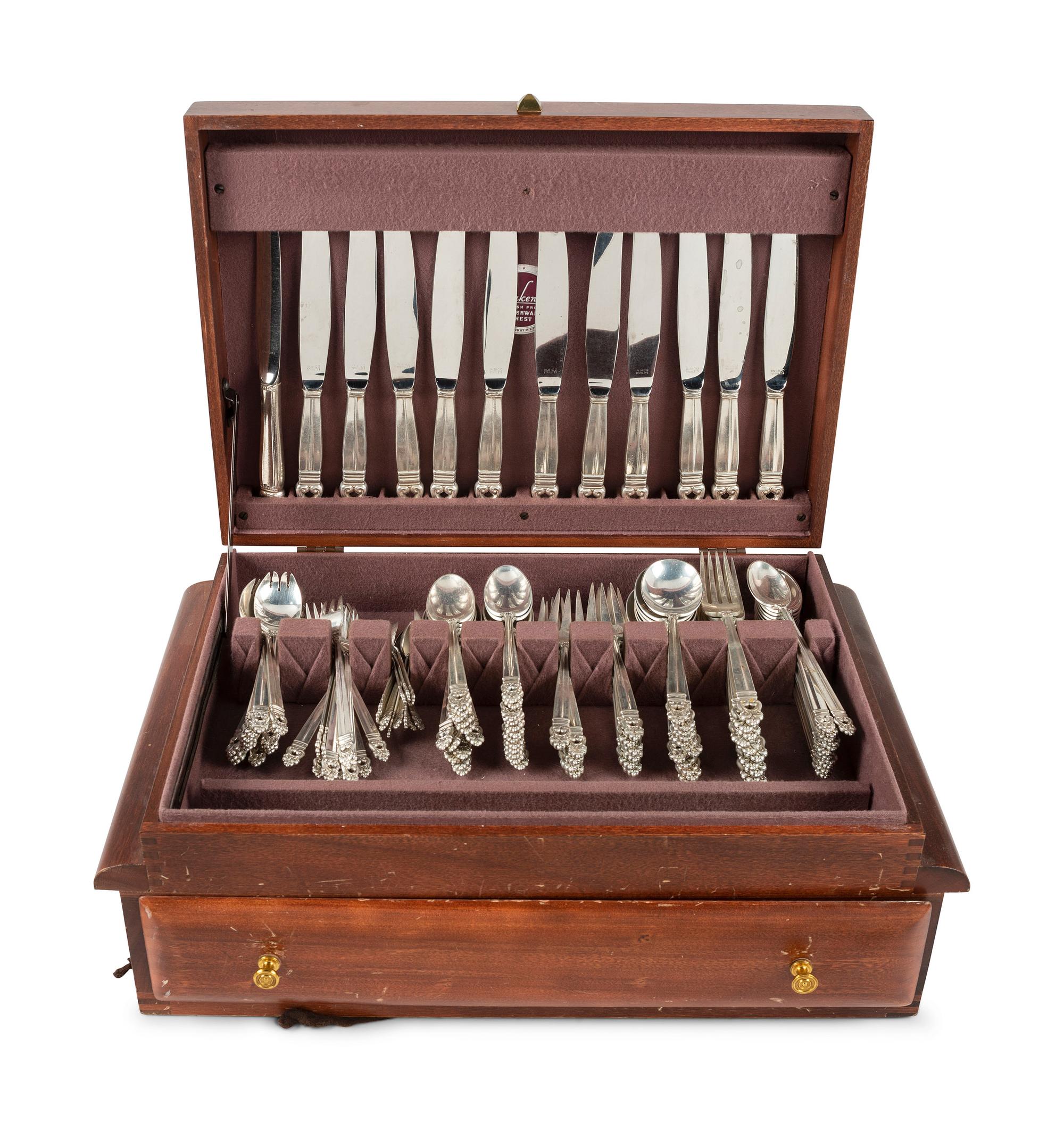 An International Silver Co. 'Royal Danish' Silver Flatware Service