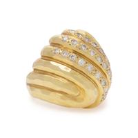 HENRY DUNAY, YELLOW GOLD AND DIAMOND RING