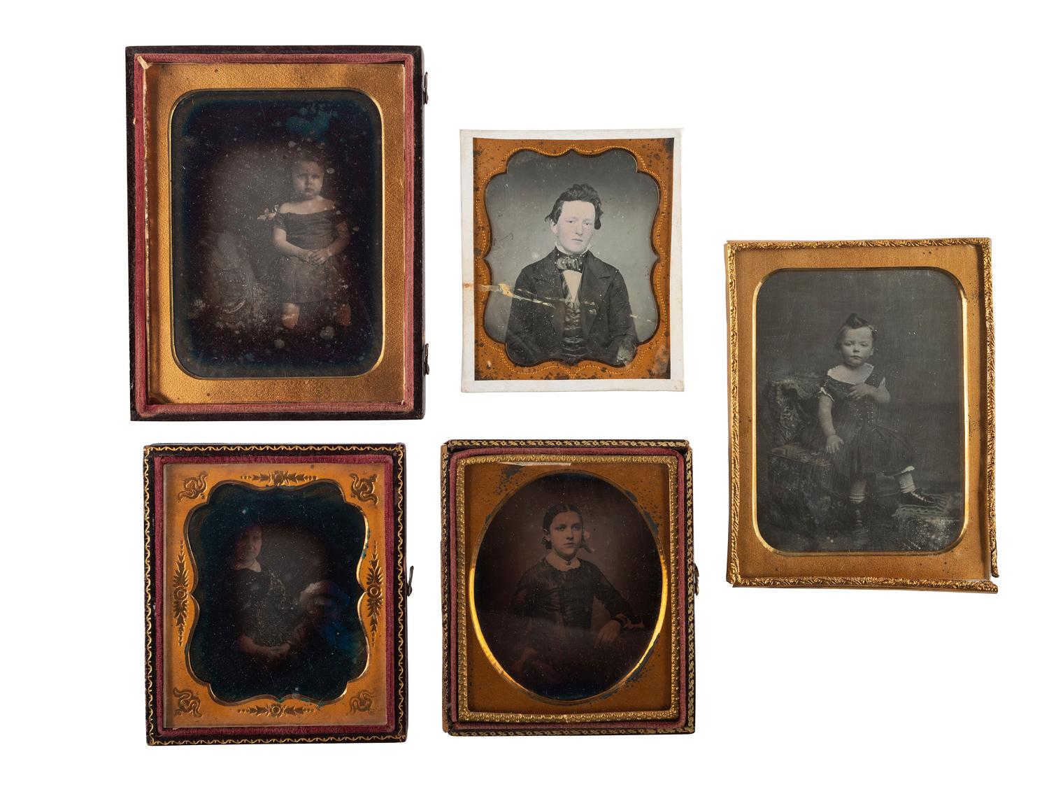 [EARLY PHOTOGRAPHY]. A group of 21 daguerreotypes of children of varying ages, incl. toddlers and teenagers.