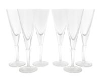 A Set of Six Large Glass Wine Stems Height 12 1/4 inches.