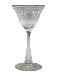A Collection of Cut Glass Stemware and Plates