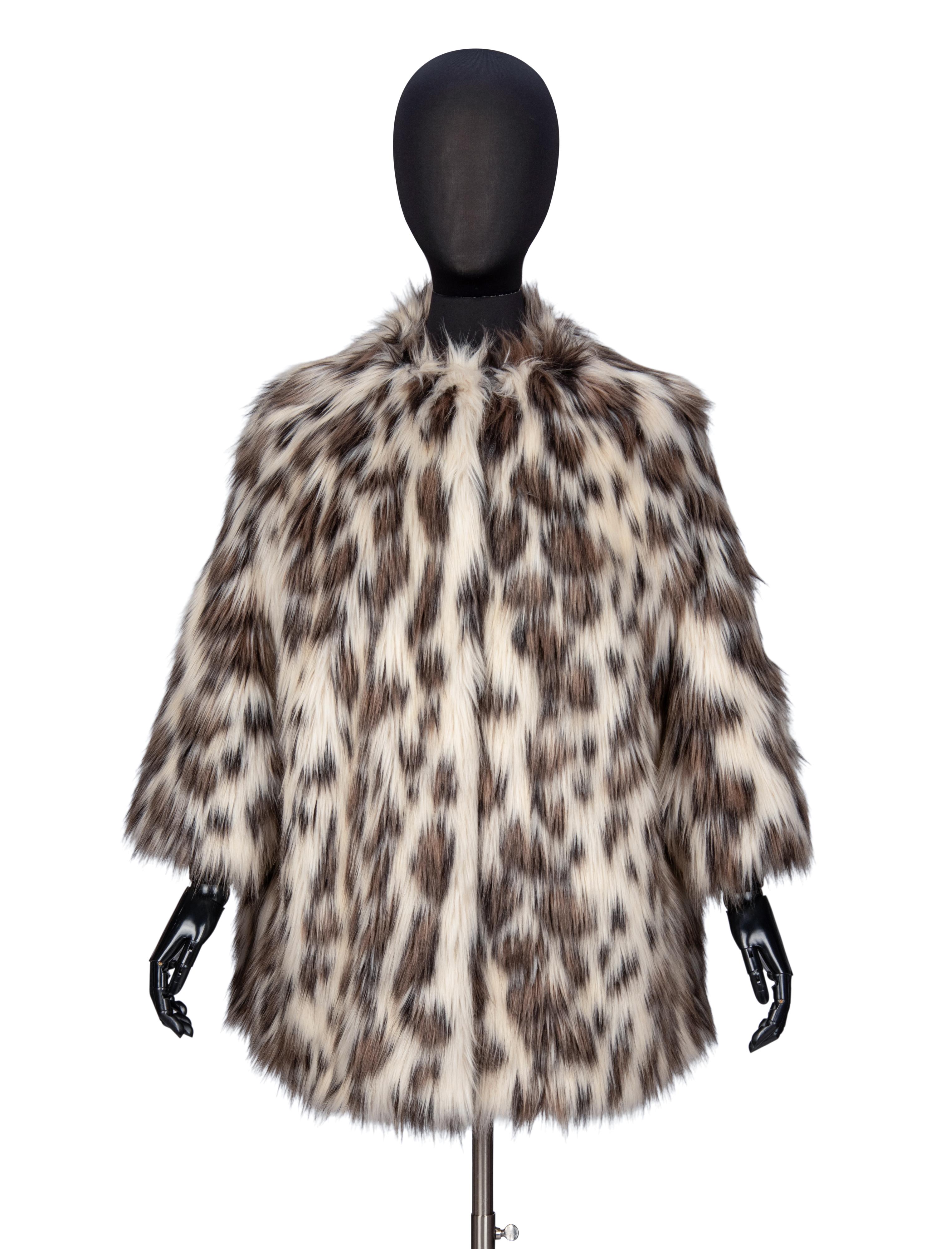 PRADA, SPOTTED FAUX FUR COAT