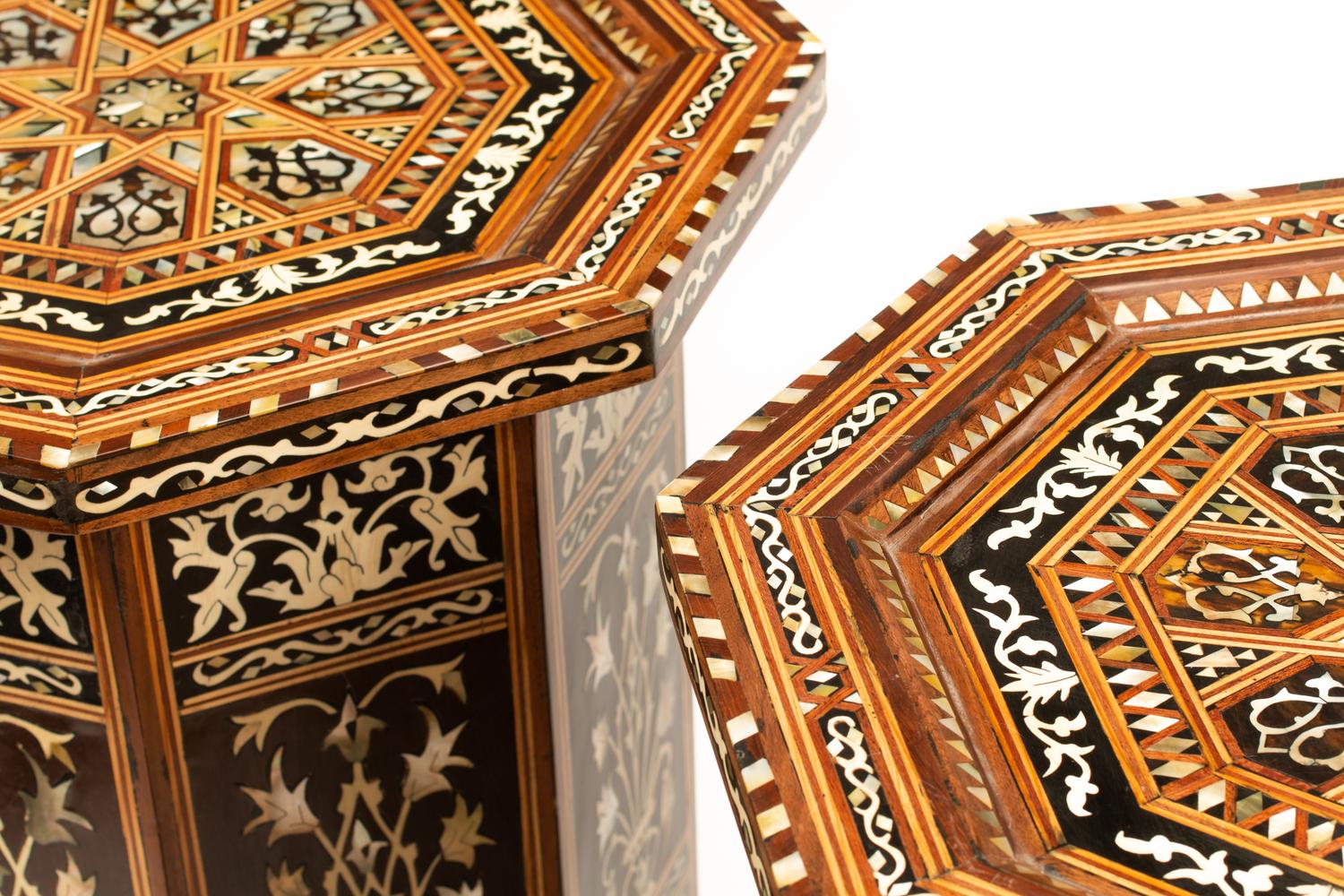 A Pair of Moorish Style Marquetry Tables