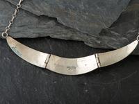 Silver Overlay Link Necklace, with Pueblo Scene