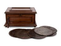 A German Music Box with Twelve Discs