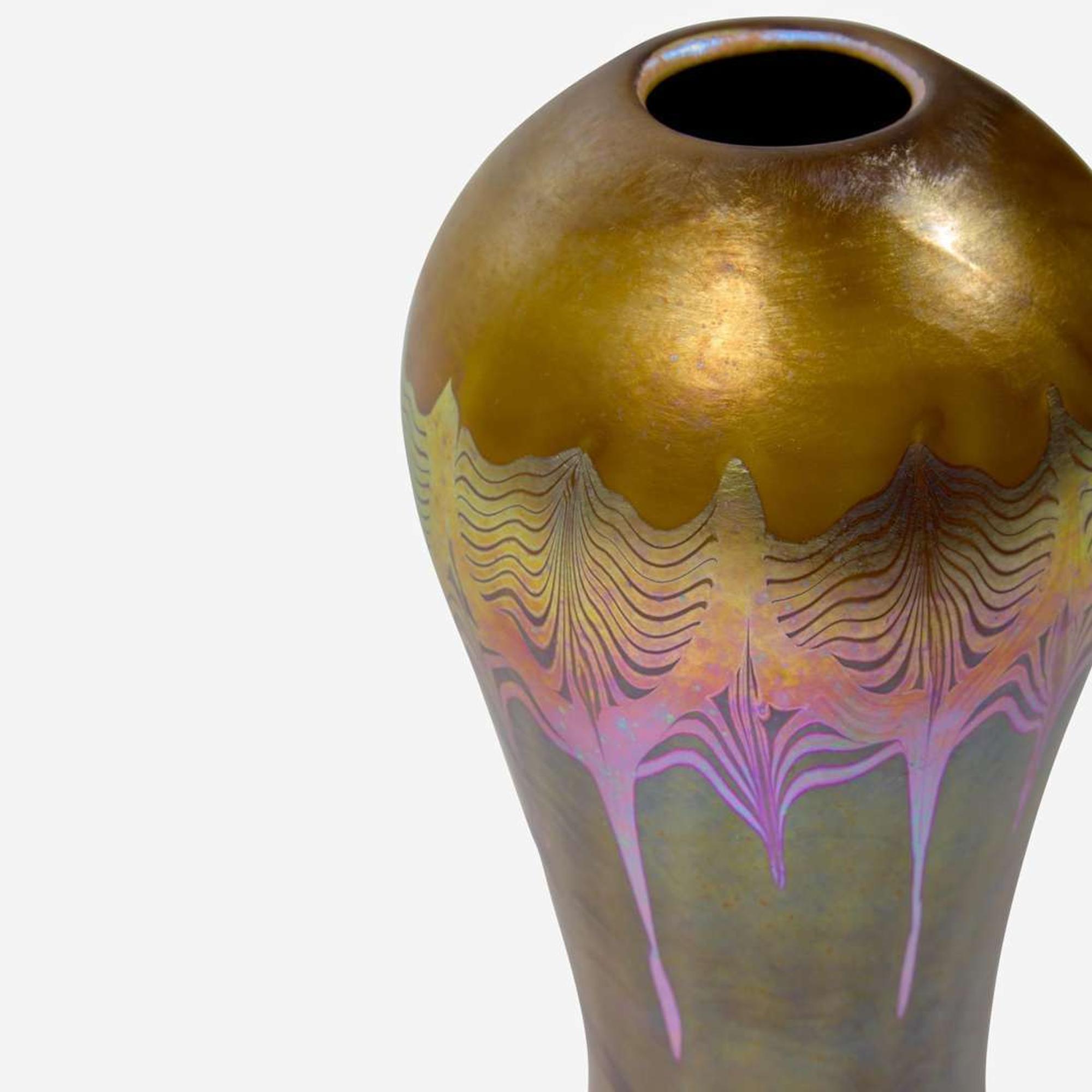 Tiffany Studios (American, active 1878-1932) Tall Early Favrile Vase, New York, USA, circa 1895