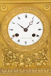 A French Empire Gilt Bronze Mantel Clock