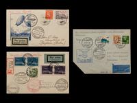 [FLIGHT COVER] A Group of Northern European Dispatched Zeppelin Flight Covers and Postcards